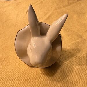 White Ceramic Rabbit Wall Knob